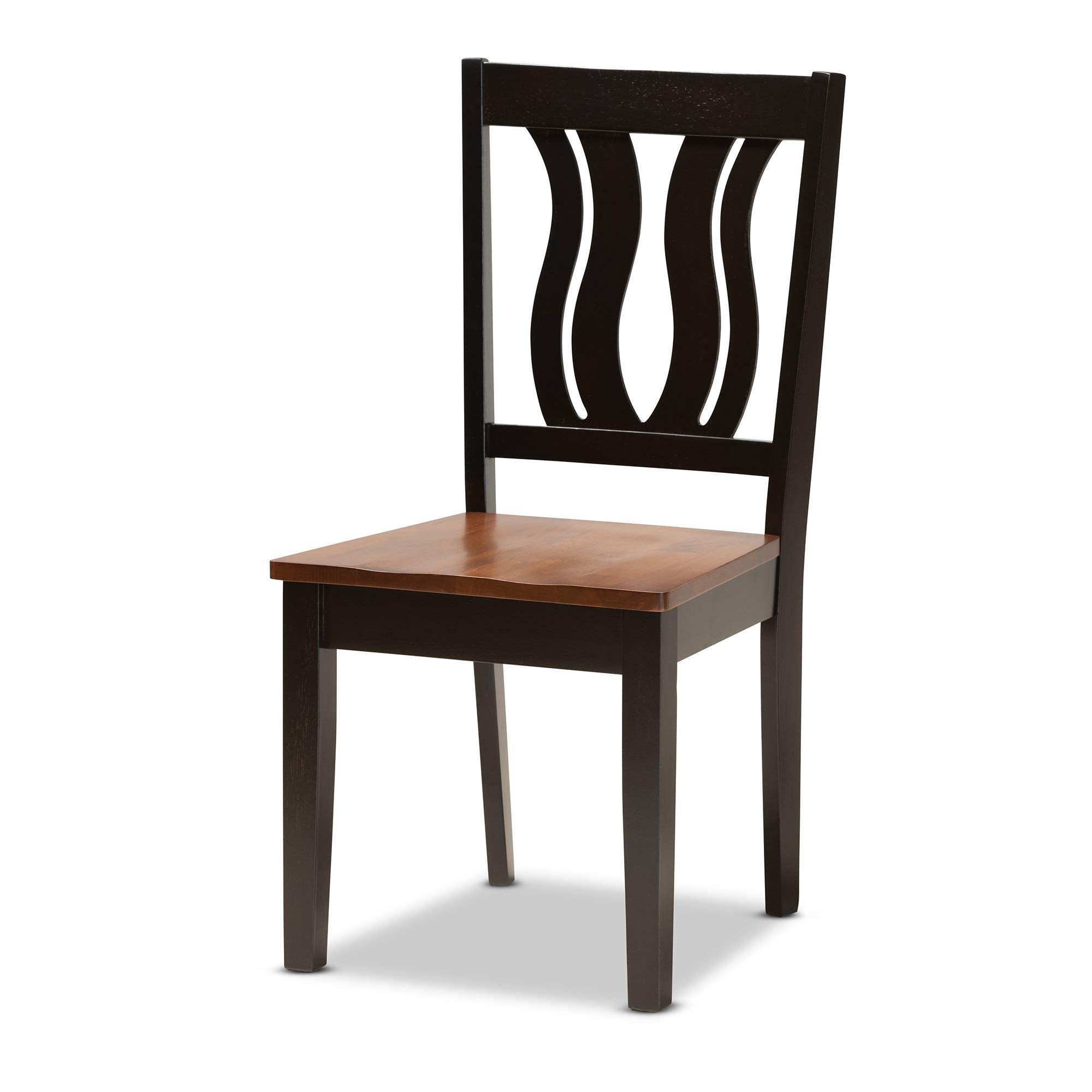 Baxton Studio Noelia Modern and Contemporary Transitional Two-Tone Dark Brown and Walnut Brown Finished Wood 5-Piece Dining Set